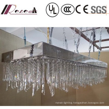 High Quality Hanging Project Lamp Rectangular Luxury Clear Crystal Chandelier